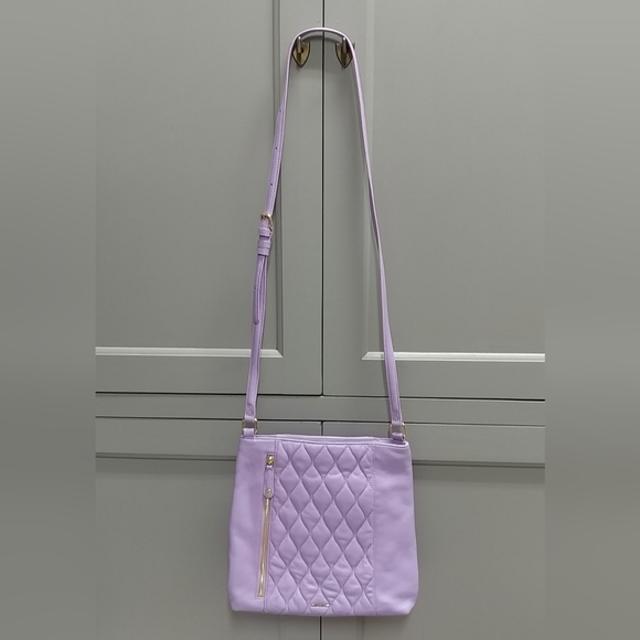 Vera Bradley Genuine Leather Quilted Molly Crossbody Lavender Purple Purse - Picture 5 of 16